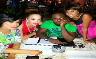 PHOTO: JIM IYKE (), EKU, ZYNLL AND DI ON SET OF ‘AND LOVE COMES AROUND’ PHOTO: JIM IYKE (), EKU, ZYNLL AND DI ON SET OF ‘AND LOVE COMES AROUND’
